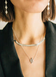 silver and black diamond thunderbird necklace