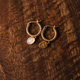 sierra winter opal drop hoop moonflower earrings