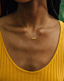 sierra winter gold emerald femme necklace