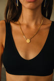 thick gold chain necklace scarab pendant