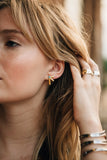 Sierra Winter Gold & Turquoise Bandit Earrings
