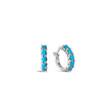 turquoise and sterling silver karma huggie hoops