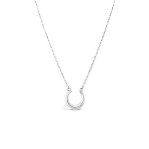 sierra winter silver dainty horseshoe lady luck necklace