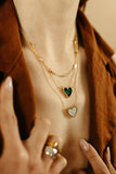 gold vermeil and malachite heart pendant Lovestruck Necklace