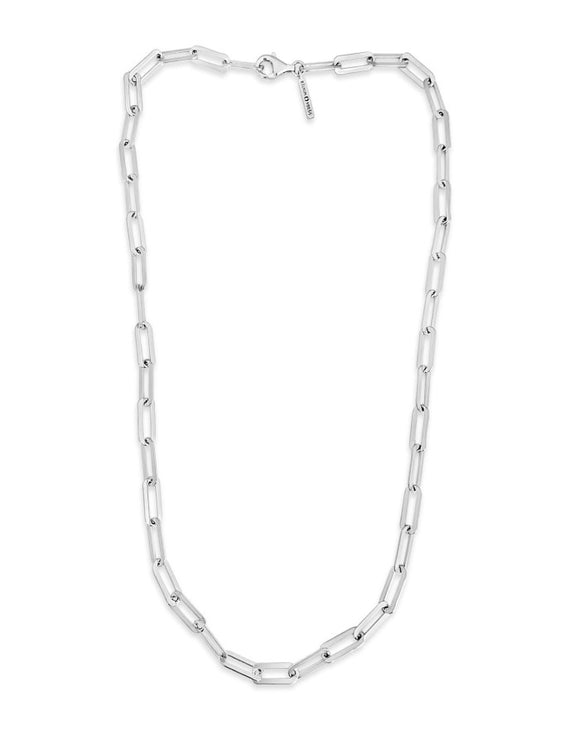 silver chain link hank necklace