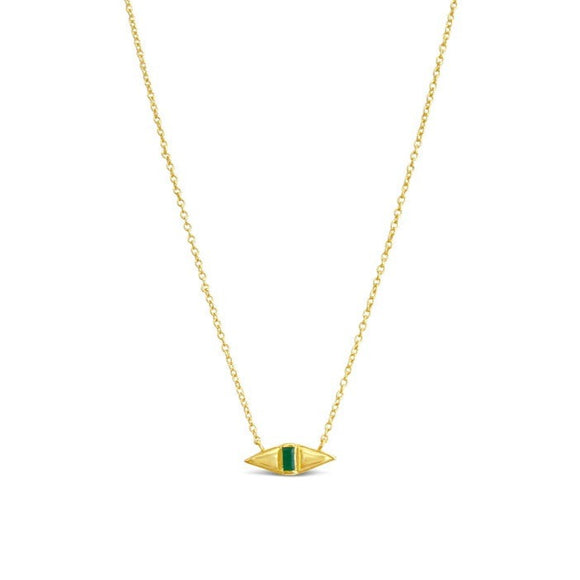 sierra winter gold emerald femme necklace