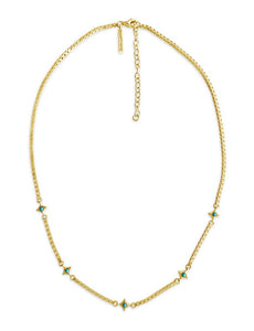 sierra winter gold vermeil and turquoise stardust box chain necklace