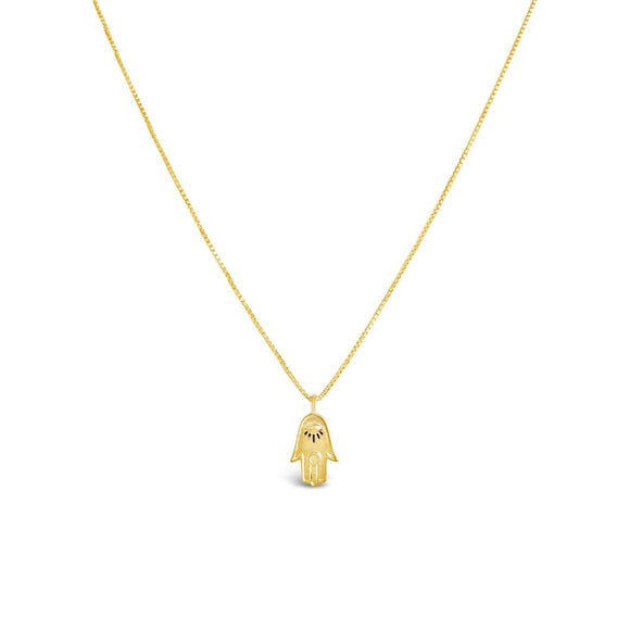 sierra winter gold vermeil hamsa necklace