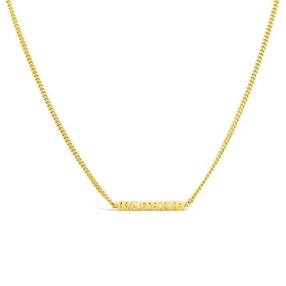 sierra winter gold warrior script necklace