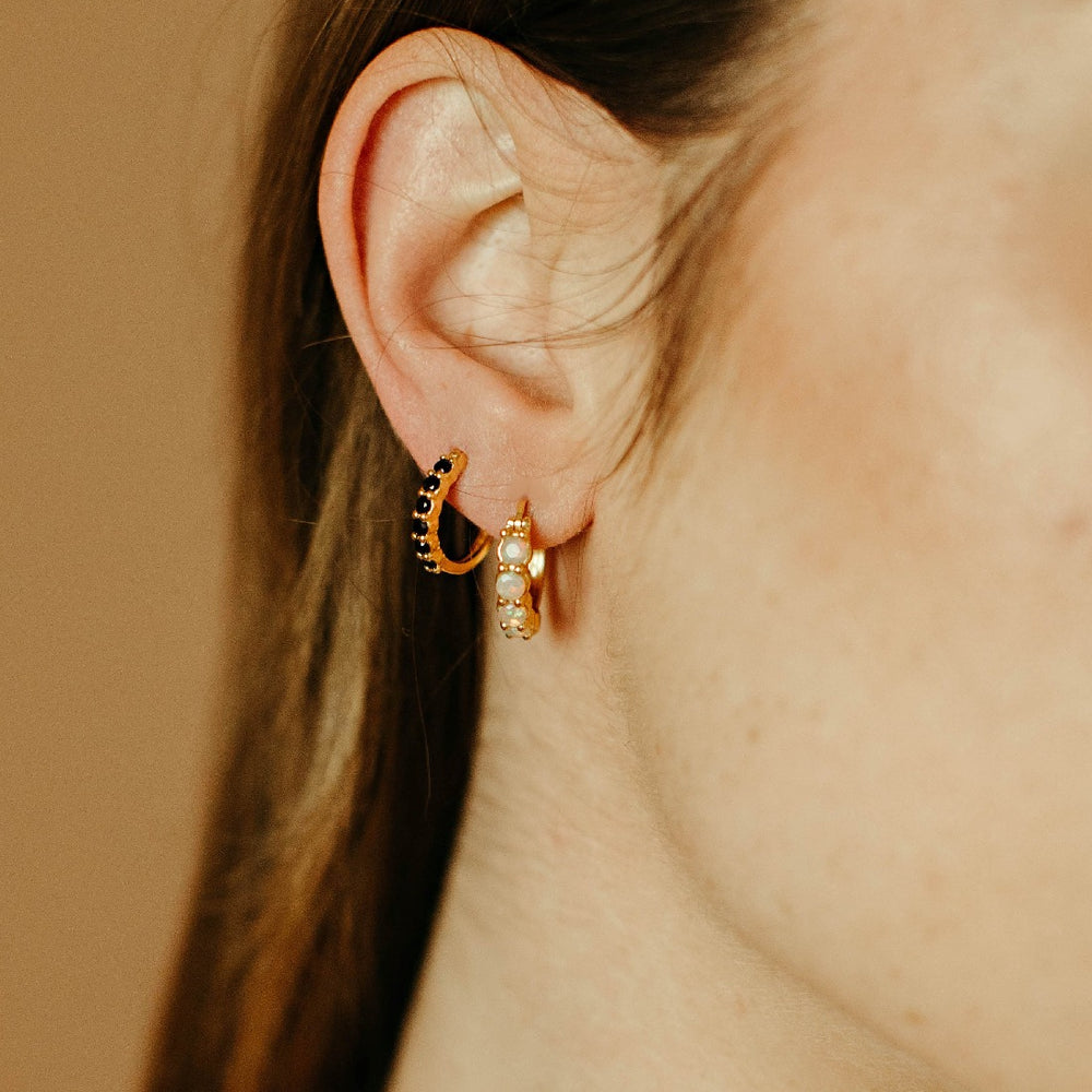 
                      
                        opal and gold vermeil huggie hoops
                      
                    