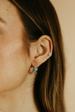 turquoise and sterling silver karma huggie hoops