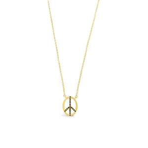 sierra winter black spinel peace sign necklace