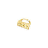 gold vermeil and white topaz statement ring Mustang Ring