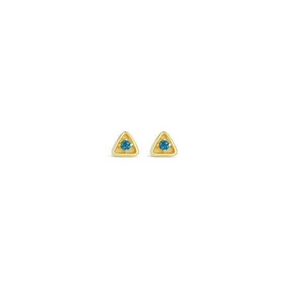 gold and blue topaz stargazer stud earrings