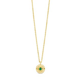 gold and emerald evil eye necklace