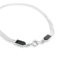 silver and onyx snake chain necklace