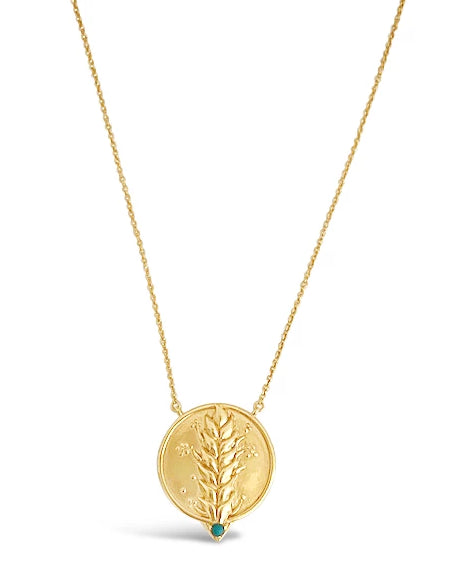gold wheat pendant necklace