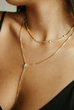 sierra winter gold vermeil and turquoise stardust box chain necklace