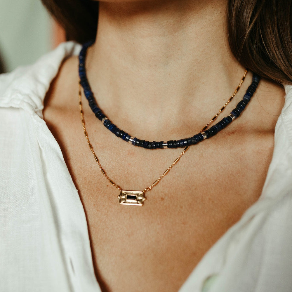 gold vermeil and black spinel Sunbeam Necklace