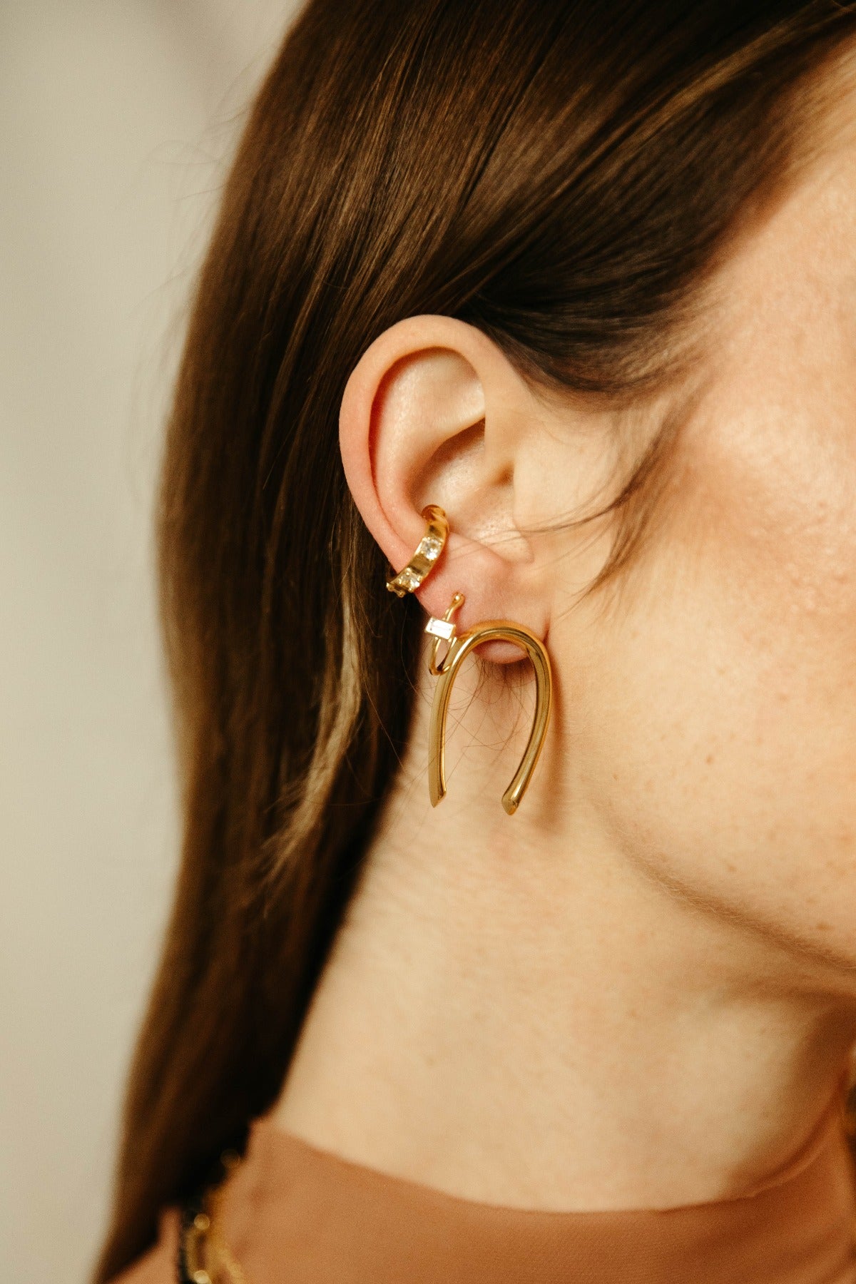 gold vermeil and white topaz Wild Card Ear Cuff