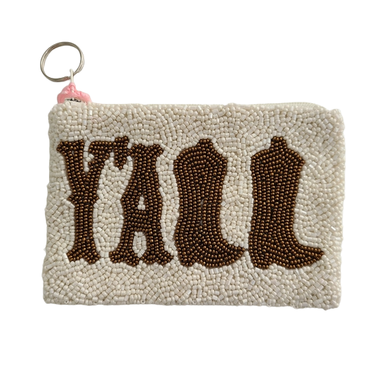 tiana new york y'all boots beaded coin purse