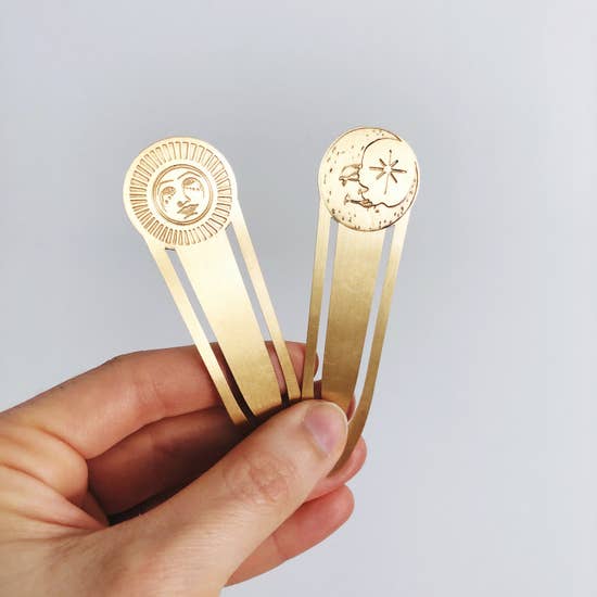 sun and moon brass bookmarks