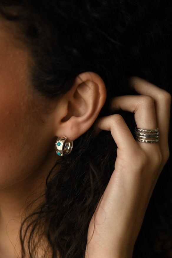 
                      
                        sierra winter silver and turquoise thick small eve hoops
                      
                    