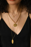 gold chain necklace with turquoise