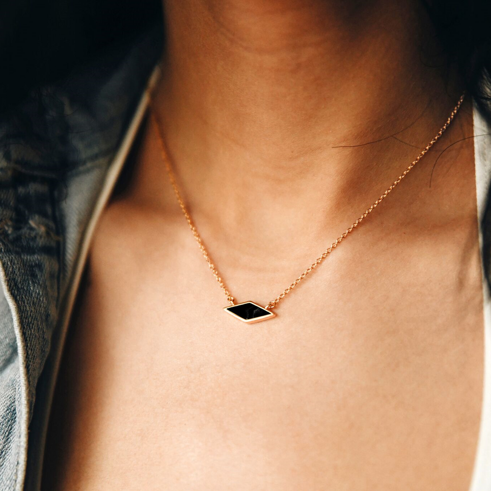 black onyx gold sahara necklace