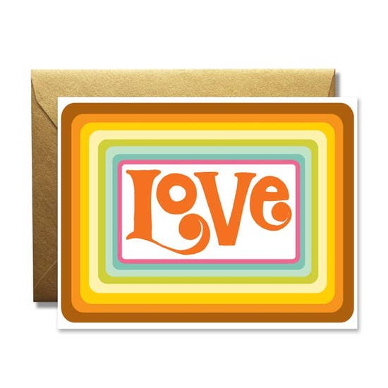 love card retro inspired blank inside