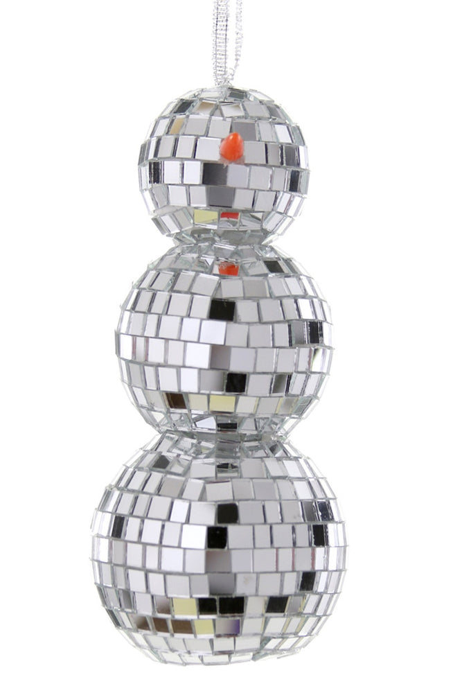cody foster mirrorball disco snowman ornament