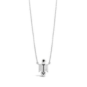 sierra winter silver and black spinel thunderbird necklace